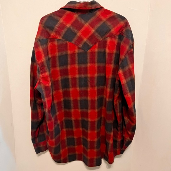 Stetson - Men’s XXL - Red & Blue Flannel Style - Pearl Snap Western Shirt - - Picture 13 of 14